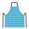 Blue Harlequin Pattern Print Apron