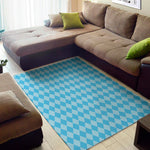 Blue Harlequin Pattern Print Area Rug