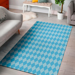 Blue Harlequin Pattern Print Area Rug