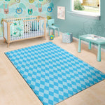 Blue Harlequin Pattern Print Area Rug