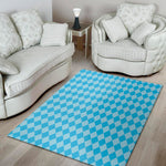 Blue Harlequin Pattern Print Area Rug