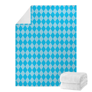 Blue Harlequin Pattern Print Blanket