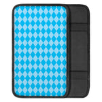 Blue Harlequin Pattern Print Car Center Console Cover