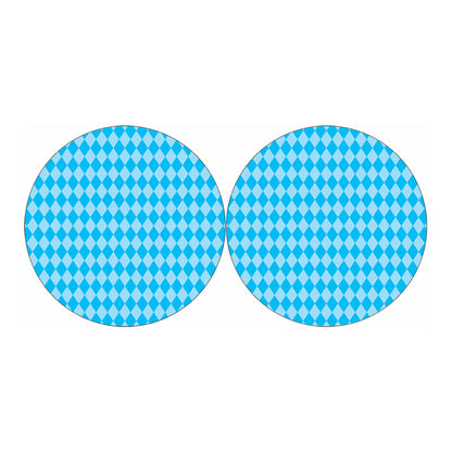 Blue Harlequin Pattern Print Car Coasters