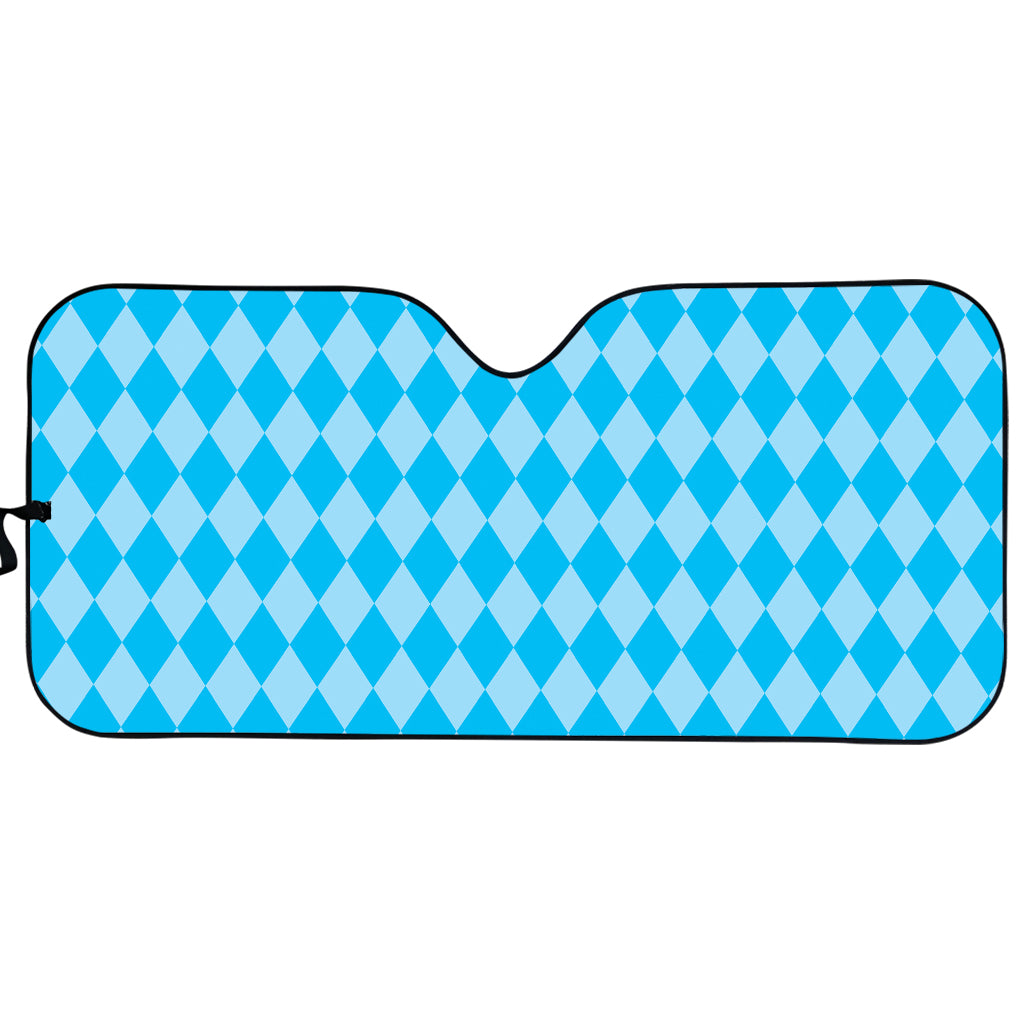 Blue Harlequin Pattern Print Car Sun Shade