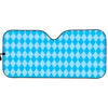 Blue Harlequin Pattern Print Car Sun Shade