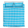 Blue Harlequin Pattern Print Duvet Cover Bedding Set