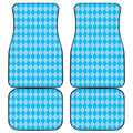 Blue Harlequin Pattern Print Front and Back Car Floor Mats