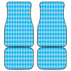 Blue Harlequin Pattern Print Front and Back Car Floor Mats