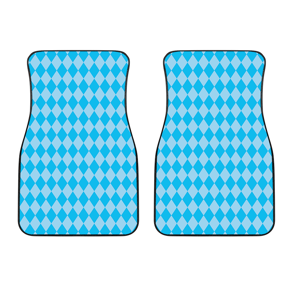 Blue Harlequin Pattern Print Front Car Floor Mats