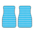 Blue Harlequin Pattern Print Front Car Floor Mats