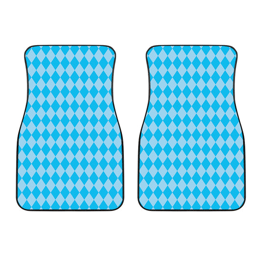 Blue Harlequin Pattern Print Front Car Floor Mats
