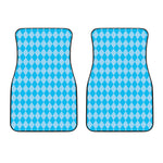 Blue Harlequin Pattern Print Front Car Floor Mats