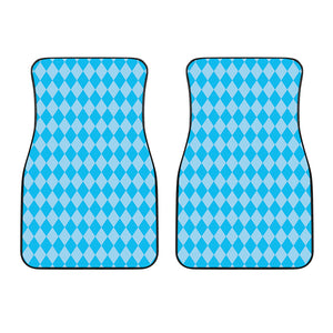 Blue Harlequin Pattern Print Front Car Floor Mats