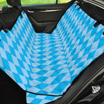 Blue Harlequin Pattern Print Pet Car Back Seat Cover