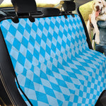 Blue Harlequin Pattern Print Pet Car Back Seat Cover