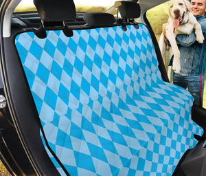 Blue Harlequin Pattern Print Pet Car Back Seat Cover