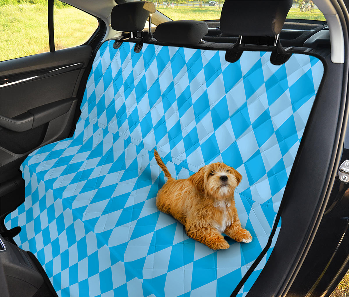 Blue Harlequin Pattern Print Pet Car Back Seat Cover