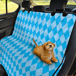 Blue Harlequin Pattern Print Pet Car Back Seat Cover