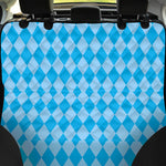 Blue Harlequin Pattern Print Pet Car Back Seat Cover