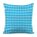 Blue Harlequin Pattern Print Pillow Cover