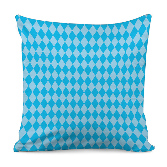 Blue Harlequin Pattern Print Pillow Cover