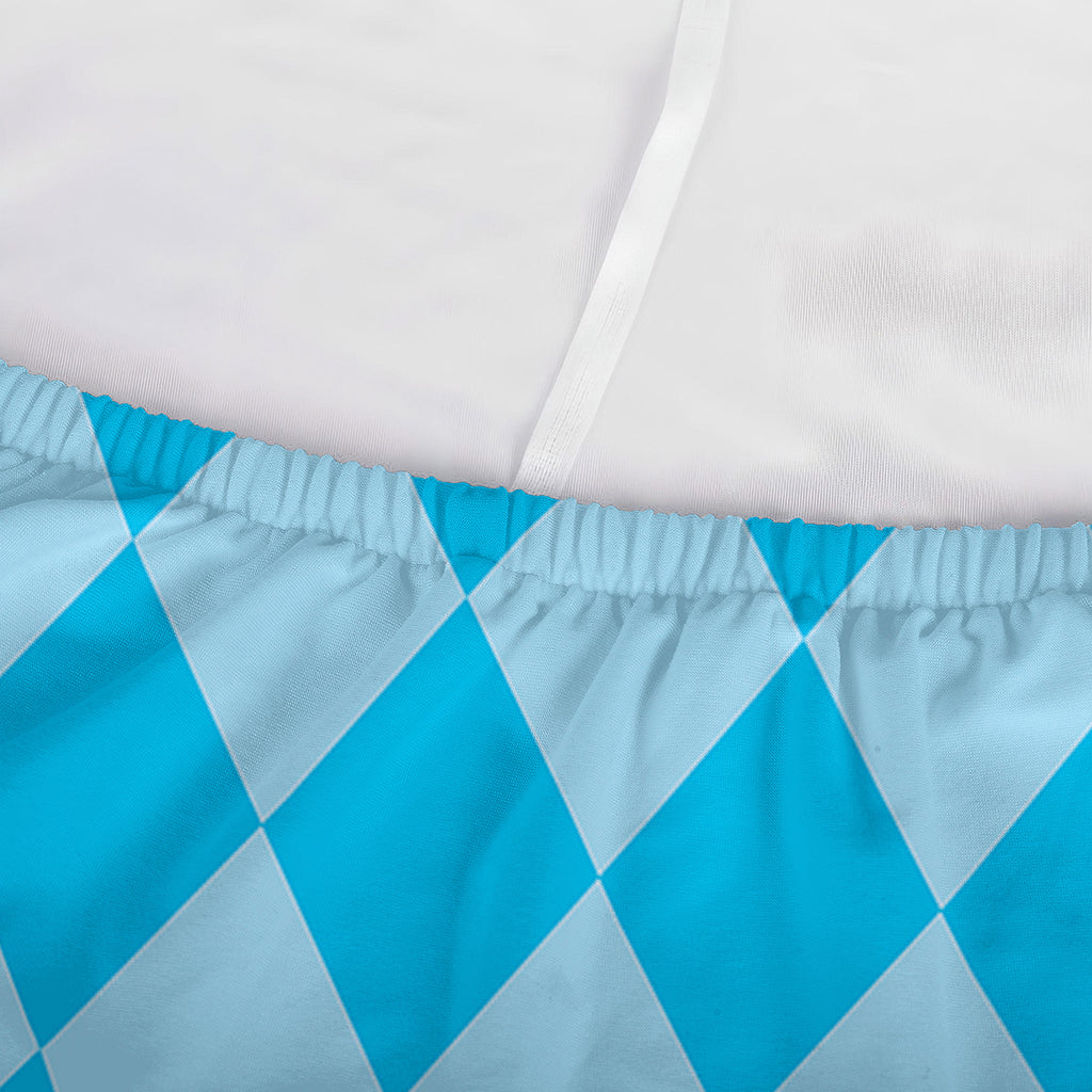 Blue Harlequin Pattern Print Sofa Cover