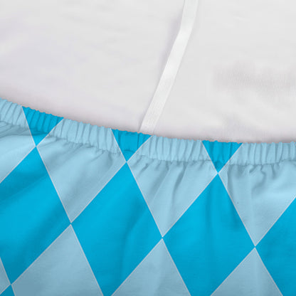 Blue Harlequin Pattern Print Sofa Cover