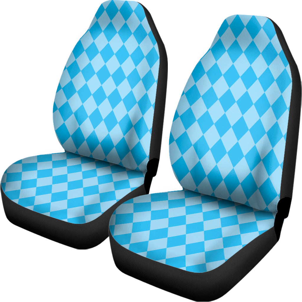 Blue Harlequin Pattern Print Universal Fit Car Seat Covers