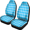 Blue Harlequin Pattern Print Universal Fit Car Seat Covers