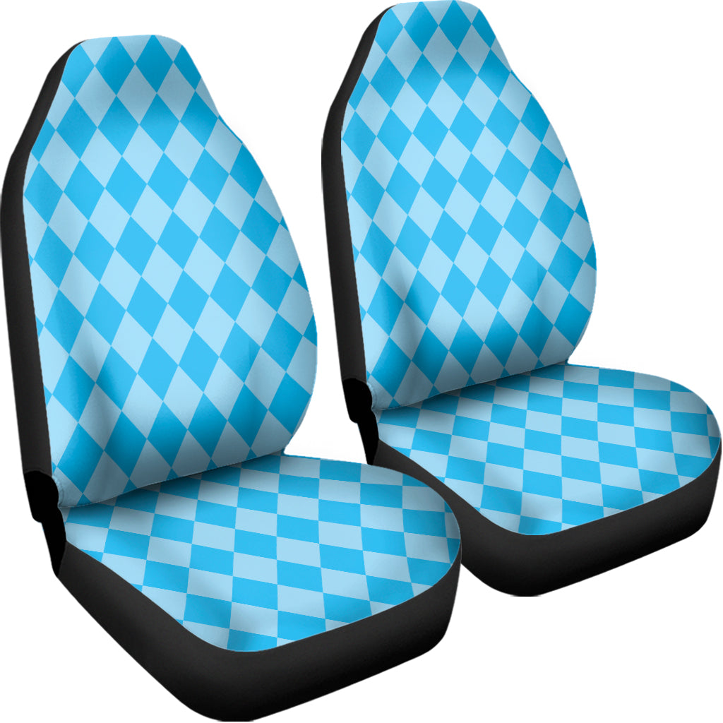 Blue Harlequin Pattern Print Universal Fit Car Seat Covers