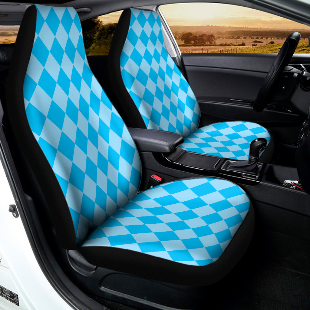 Blue Harlequin Pattern Print Universal Fit Car Seat Covers