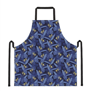 Blue Hawaiian Tropical Pattern Print Apron