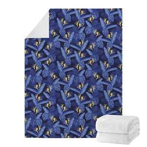 Blue Hawaiian Tropical Pattern Print Blanket