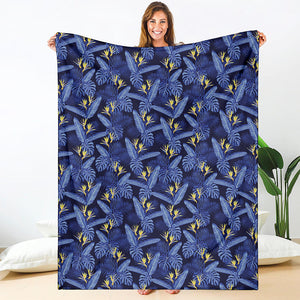 Blue Hawaiian Tropical Pattern Print Blanket