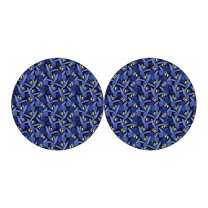 Blue Hawaiian Tropical Pattern Print Car Coasters