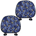 Blue Hawaiian Tropical Pattern Print Car Headrest Covers
