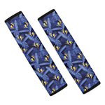 Blue Hawaiian Tropical Pattern Print Car Seat Belt Covers