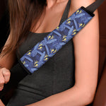 Blue Hawaiian Tropical Pattern Print Car Seat Belt Covers