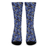 Blue Hawaiian Tropical Pattern Print Crew Socks