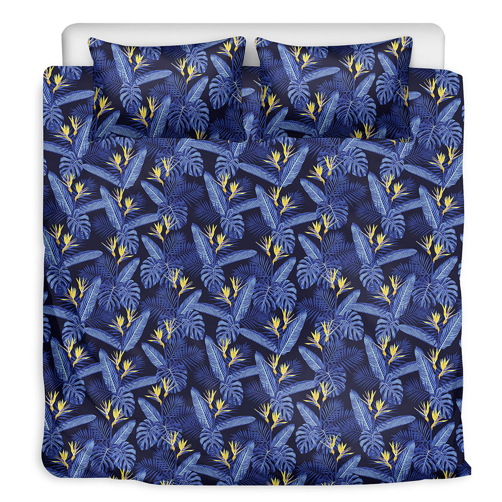 Blue Hawaiian Tropical Pattern Print Duvet Cover Bedding Set