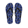 Blue Hawaiian Tropical Pattern Print Flip Flops