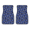 Blue Hawaiian Tropical Pattern Print Front Car Floor Mats