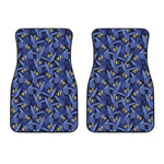 Blue Hawaiian Tropical Pattern Print Front Car Floor Mats