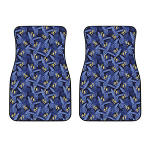 Blue Hawaiian Tropical Pattern Print Front Car Floor Mats