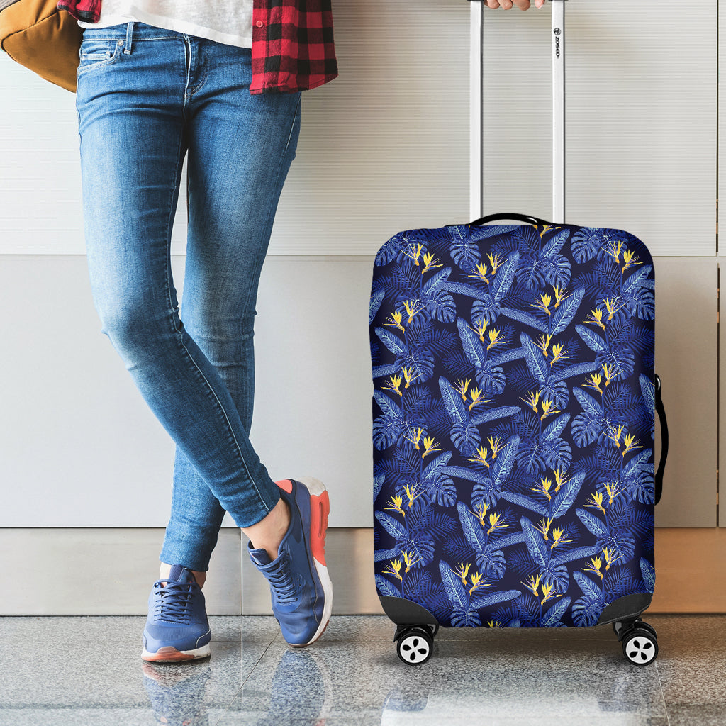 Blue Hawaiian Tropical Pattern Print Luggage Cover