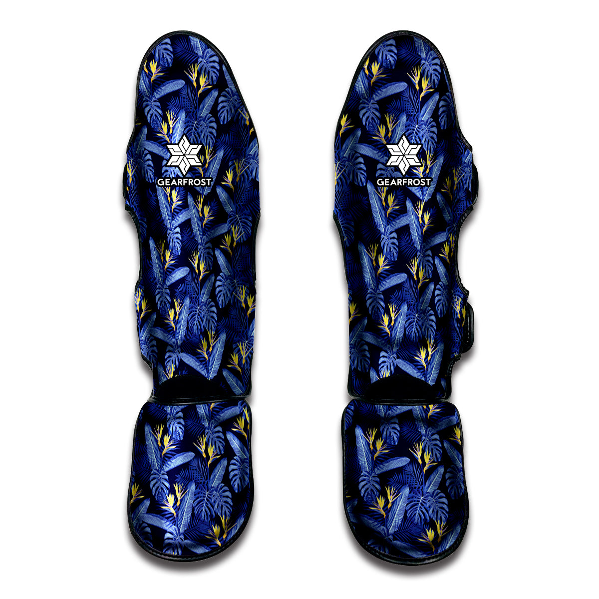 Blue Hawaiian Tropical Pattern Print Muay Thai Shin Guard