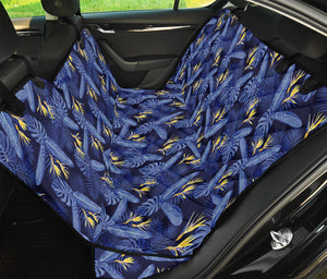 Blue Hawaiian Tropical Pattern Print Pet Car Back Seat Cover