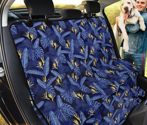 Blue Hawaiian Tropical Pattern Print Pet Car Back Seat Cover