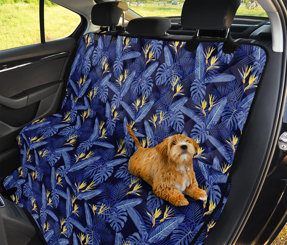 Blue Hawaiian Tropical Pattern Print Pet Car Back Seat Cover